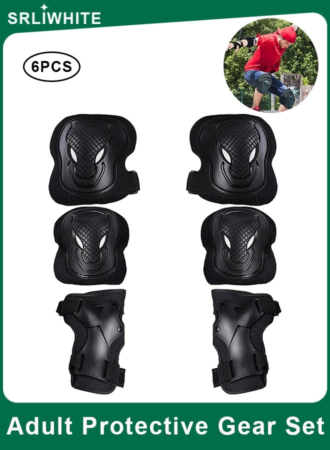 اسرلي وايت طقم واقيات الركبة (6 قطع) - يتضمن زوجًا واحدًا من واقيات الركبة، وزوجًا واحدًا من واقيات الكوع، وزوجًا واحدًا من واقيات المعصم. مصمم للتزلج على العجلات، وركوب الدراجات، وركوب الخيل، والتزلج على العجلات. - Image 1